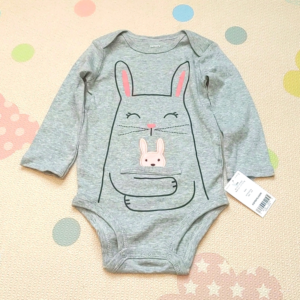 Carter's Grey Bunny Onesie